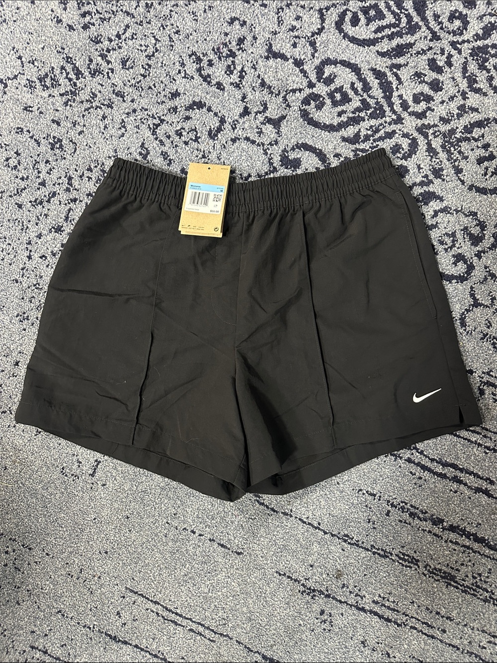 NWT WOMENS Nike Black Running Shorts with White Swoosh size medium